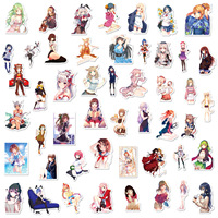 LWD 50 Pegatinas de Vinilo Kawaii de Anime Japonés, Impermeables, Colección de Belleza Sexy, Pegatinas de Graffiti, Pegatinas de Belleza No Exponibles