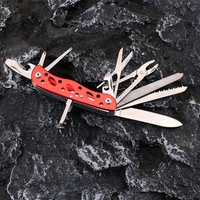 Outdoor-Multitool-Messer 11-in-1 Taschenmesser mit Säge, Schere, Korkenzieher, Schraubendreher, Lasergravur, OEM