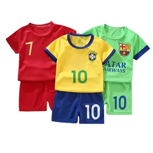 Детская Футбольная форма для мальчиков и девочек летний тренировочный костюм из Джерси От 1 до 12 лет футболка с коротким рукавом сетчатая дышащая