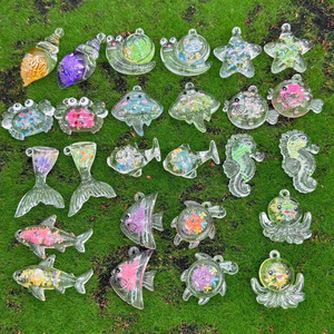 พวงกุญแจอะคริลิคเรืองแสงสีแดงสดในท้องทะเล ซีรีส์ 13 แบบ ชุดผสม สำหรับทำเครื่องประดับ DIY และจี้กระเป๋า - Product Image 2