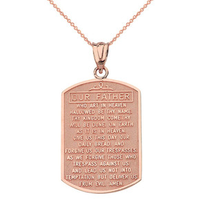 Notre Père Prière Pater Noster Religieux Christianisme En Relief Étanche Pvd En Acier Inoxydable Bijoux De Mode Pendentif Colliers - Product Image 5