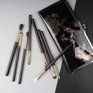 Juego de brochas para sombra de ojos, 8 Uds., mango de madera con pelo de animal, forma redonda para maquillaje de sombra de ojos - Product Image 2