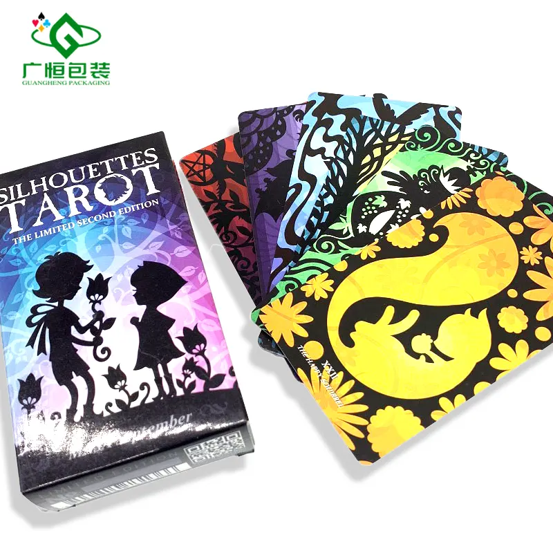 custom printed plastic high quality tarot cards with guidebook witches tarot cards deck