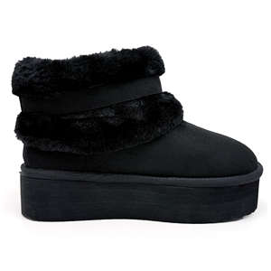 Bottes d'hiver thermiques pour femmes, semelle plateforme personnalisée, chaudes, confortables, antidérapantes, doublure en fourrure, mi-hautes - Product Image 3