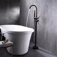 Colonne de douche extérieure moderne autoportante en acier inoxydable FSH OEM, finition nickel brossé, jets de massage, pour piscine, jardin, plage