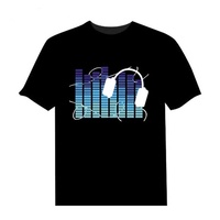 EL Panel Sound Activated Equalizer T Shirt Equalizer Light Led T Shirt, Convient pour la fête de Noël, la fête d'halloween t Shirt