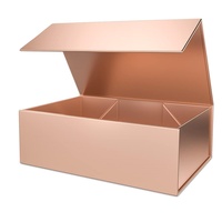 Boîte cadeau de luxe en or rose avec couvercle à fermeture magnétique pour cadeaux de demoiselles d'honneur, cadeaux d'anniversaire, emballage de bougies UV