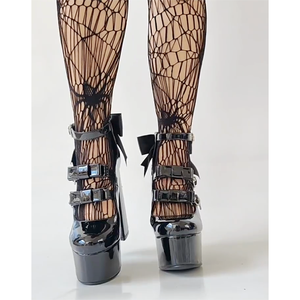 SHIKOL plate-forme talons coeur boucle en métal Mini nœud grande taille 15 chaussures Lolita fête Club Mary Jane chaussures à talons hauts pour femmes - Product Image 5