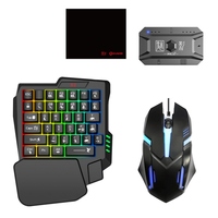 Konverter Keyboard Mouse Gaming Portabel M1 Pro Koneksi BT5.0 25 Tombol Keyboard Mouse Satu Tangan Penyangga Ponsel Mouse