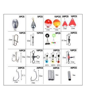 Ensemble d'accessoires de pêche de haute qualité 264 pièces avec boîte à pêche incluant hameçons, plombs, émerillons, agrafes et flotteurs - Product Image 3