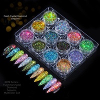 TSZS – Kit de 12 couleurs de paillettes japonaises pour ongles, paillettes irisées, flocons laser, décorations pour manucure DIY, salon, vente en gros