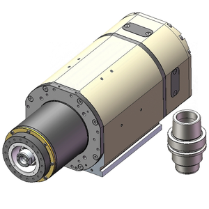 Moteur de broche synchrone triphasé HQD 5 axes GDL75Y-HSK63A-18Z/20 20Kw HSK63A à refroidissement par eau avec ATC et VFD pour fraisage HQD 5 - Product Image 1