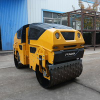 Compacteur routier vibrant à double tambour télécommandé de 1,3 tonne, moteur diesel, pour travaux de construction lourde