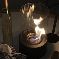 Lampe de table moderne en acier inoxydable pour extérieur, portable, avec verre trempé, pour cheminée à alcool, chauffage intérieur, lumières créatives