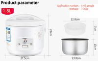 Cuisinière à riz automatique 1,8 L 500 W 700 W, cuiseurs à riz électriques 110 V/220 V, cuiseur à riz multifonction de haute qualité