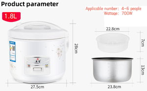 Cuisinière à riz automatique 1,8 L 500 W 700 W, cuiseurs à riz électriques 110 V/220 V, <span class=keywords><strong>cuiseur</strong></span> à riz <span class=keywords><strong>multifonction</strong></span> de haute qualité - Product Image 5