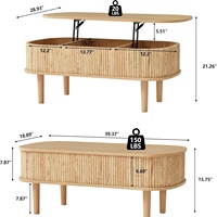 Table basse convertible en bois, best-seller transfrontalier, relevable, pliable, avec rangement, design moderne et minimaliste, pour la maison