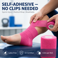 Bandages Cohésifs Élastiques Auto-Adhésifs Non Tissés en Gros pour Premiers Secours Sportifs et Soins des Plaies d'Animaux