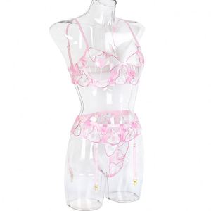 Sujetador y bragas de encaje para <span class=keywords><strong>chicas</strong></span>, lencería Sexy para adolescentes, con foto caliente, a precio de fábrica - Product Image 2