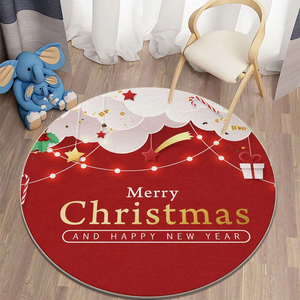 Alfombra de lujo con diseño navideño circular 3D impresa personalizada para sala de estar, decoración del hogar, hecha a máquina, antimicrobiana - Product Image 3