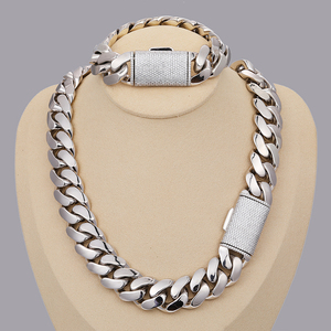 Gioielli Hip Hop <span class=keywords><strong>uomo</strong></span> oro 18K <span class=keywords><strong>925</strong></span> argento Sterling VVS Moissanite diamante ghiacciato fibbia pesante semplice <span class=keywords><strong>collana</strong></span> a catena a maglie cubane - Product Image 1
