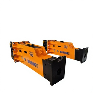 Martillo Hidráulico Tipo Caja SOOSAN SB100, Cincel Amarillo de 135 mm para Excavadora de 25-30 Toneladas, Uso en Construcción - Product Image 1