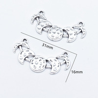 Breloques connecteurs vintage Phases de Lune 31*16mm, Pendentifs Triple Déesse de la Lune, Accessoires pour Ornements Faits Main DIY
