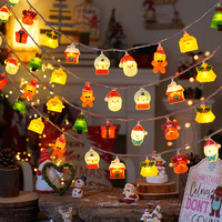 Guirlandes lumineuses de Noël à LED, styles Père Noël et Bonhomme de neige, lumières décoratives pour l'ambiance des fêtes de Noël, décorations intérieures et extérieures pour la maison