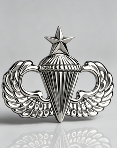 Badge en métal personnalisé en relief 3D, étoile de parachutiste, placage or nickel, insigne d'ailes aéroportées - Product Image 1