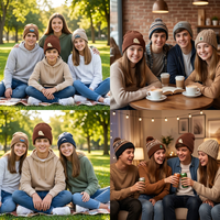 Livraison rapide, bonnet en tricot avec broderie personnalisée, logo IP, broderie IP créative personnalisée, bonnet d'hiver en tricot