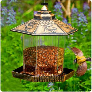 Mangeoire à oiseaux suspendue d'extérieur avec poteau de support pour la décoration de jardin et de cour, bols en métal 200 T/T - Product Image 2