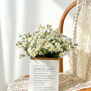Fleurs artificielles Kch, 6 tiges, bouquet en soie pour la décoration de la maison et des mariages - Product Image 2
