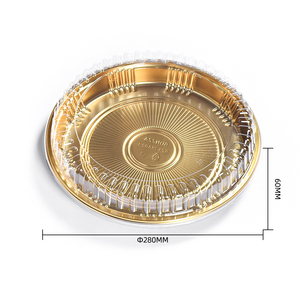 Sunzza-échantillon gratuit jetable, impression or, blister en plastique peu profond pour animaux de compagnie, grands plateaux de fête ronds pour <span class=keywords><strong>Sushi</strong></span> pour l'emballage à emporter - Product Image 6