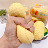 Balle Squishy Arachide Faite à la Main, Jouet de Simulation Populaire, Bloc de Construction, Jouet Anti-Stress à Presser et à Faire Crier, Boîte Mystère, Vente en Gros