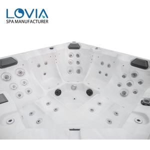 Cascada de masaje al aire libre Spa Piscina cuadrado Bañera de hidromasaje con LED <span class=keywords><strong>Precio</strong></span> de fábrica Función de <span class=keywords><strong>jacuzzi</strong></span> 5 <span class=keywords><strong>personas</strong></span> - Product Image 5