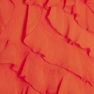 เดรสแฟชั่นสีส้มสำหรับผู้หญิง สไตล์ลำลองหรูหราเซ็กซี่  ช่วงฤดูร้อน  แบบจับจีบระบาย  ทรงไม่สมมาตร  สีพื้น  มินิเดรส - Product Image 4