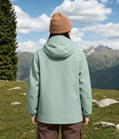 Veste de randonnée à capuche coupe-vent et thermique, grande taille, avec coutures scellées, imperméable et durable, en softshell, pour le trekking et le camping en extérieur