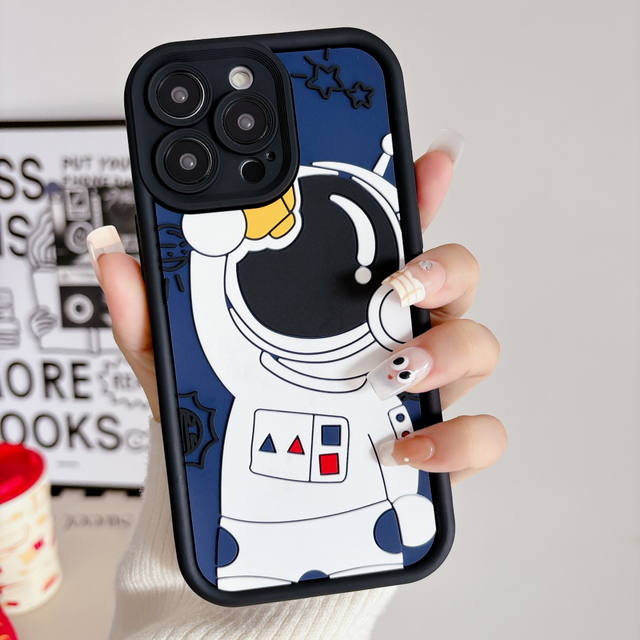 New Design 3D Spaceman Astronaut Phone Case for iPhone 11 12 13 14 15 16 17 Pro Max Mobile Phone Case