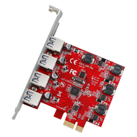 Carte USB 3.0 PCI Express 4 ports, contrôleur USB 3.0 avec module d'alimentation intégré, prise en charge UASP, hub à débit de transfert maximal pour ordinateur de bureau