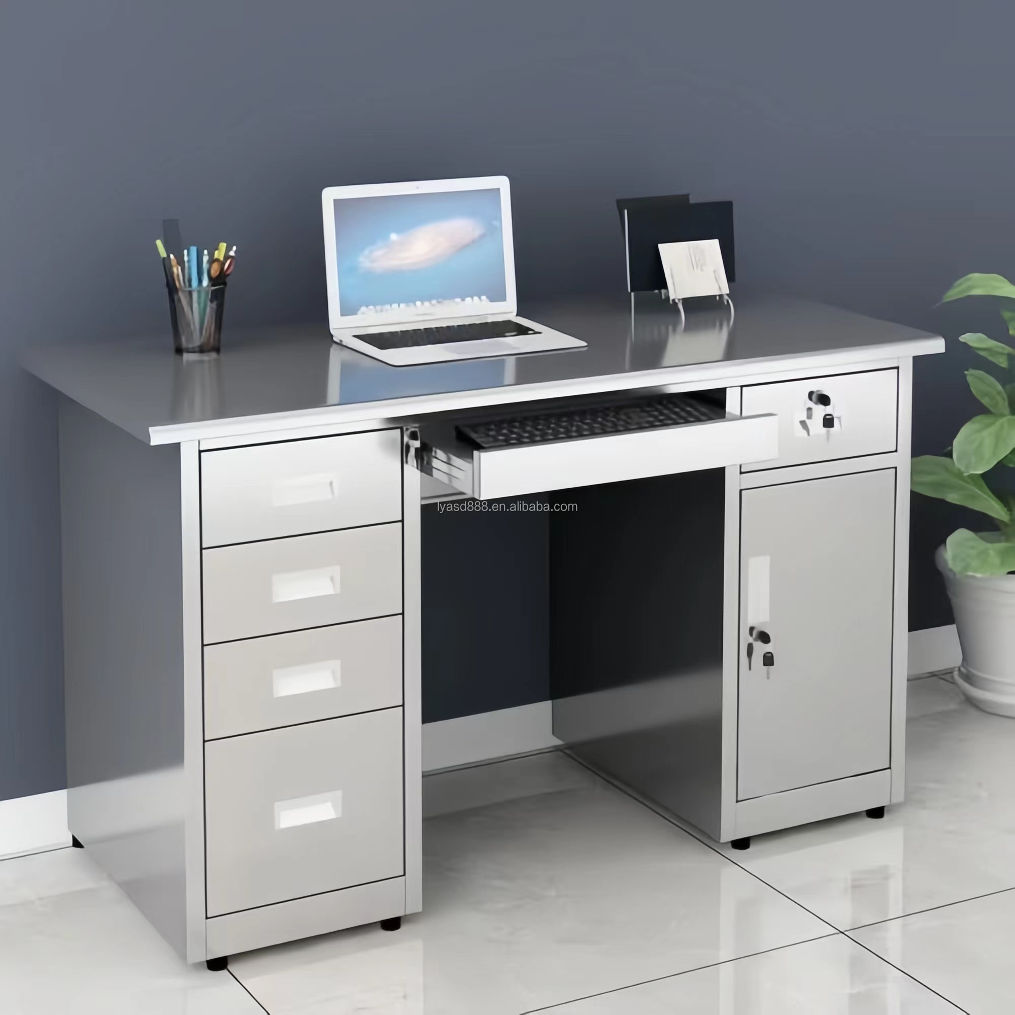 medical office table stainless steel with drawers