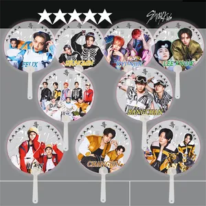 KPOP Stray Kids Hand Fan 5-STAR Album Member Photo Transparent PVC Fan HyunJin BangChan Felix SeungMin Han Fans Collection Gift
