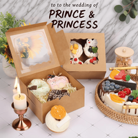 Boîtes à biscuits personnalisées en plastique alimentaire avec fenêtre pour boulangerie, sushis et pâtisseries, avec logo en relief et emballage cadeau