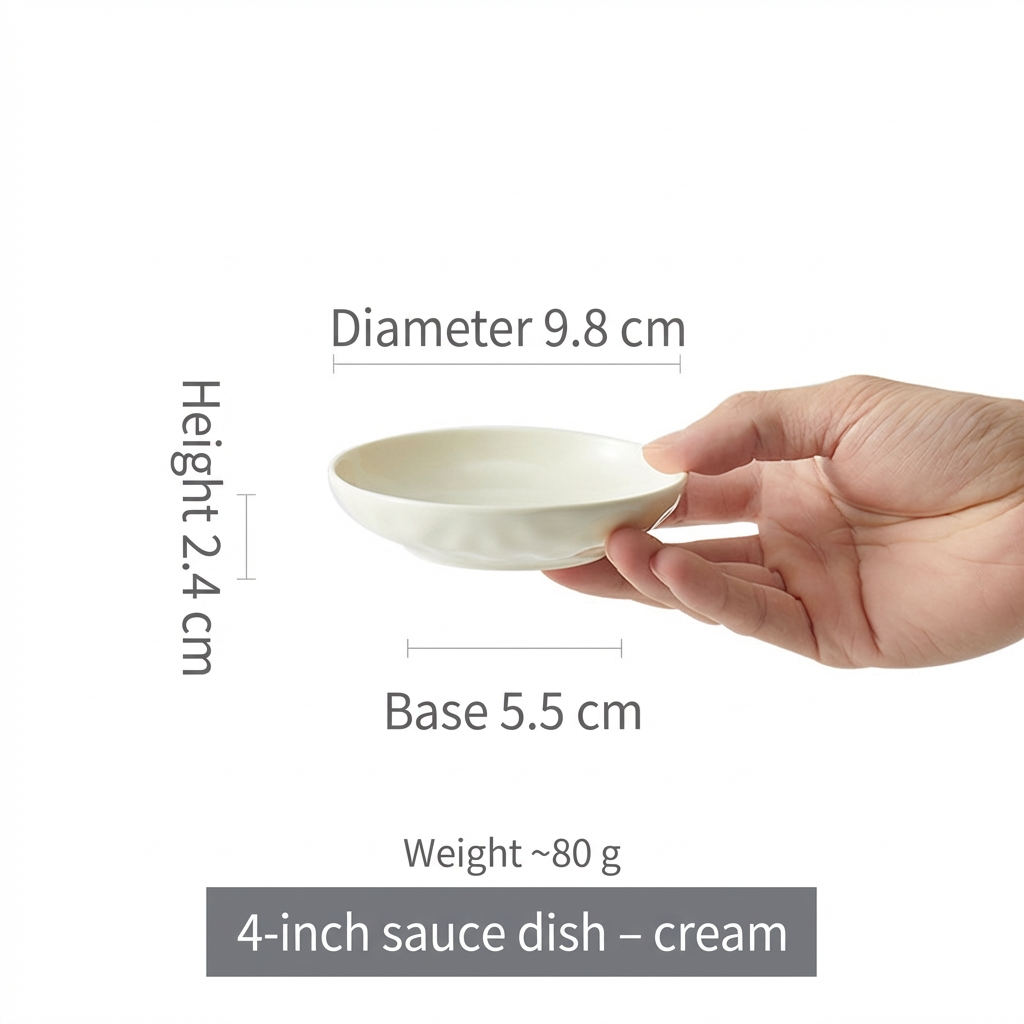 Plat à saveur de 4 pouces-jaune crème