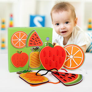 Enfants en bois éducatif filetage jouet grande taille fruits Animal cognitif corde laçage jouets enfants éducation précoce jeux de bureau - Product Image 3