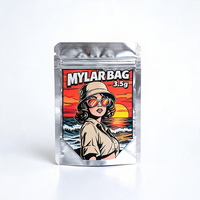 Sachet Mylar Doypack refermable à fermeture éclair, anti-odeur, pour emballage alimentaire, avec design imprimé numérique personnalisé, 3.5g 7g 14g