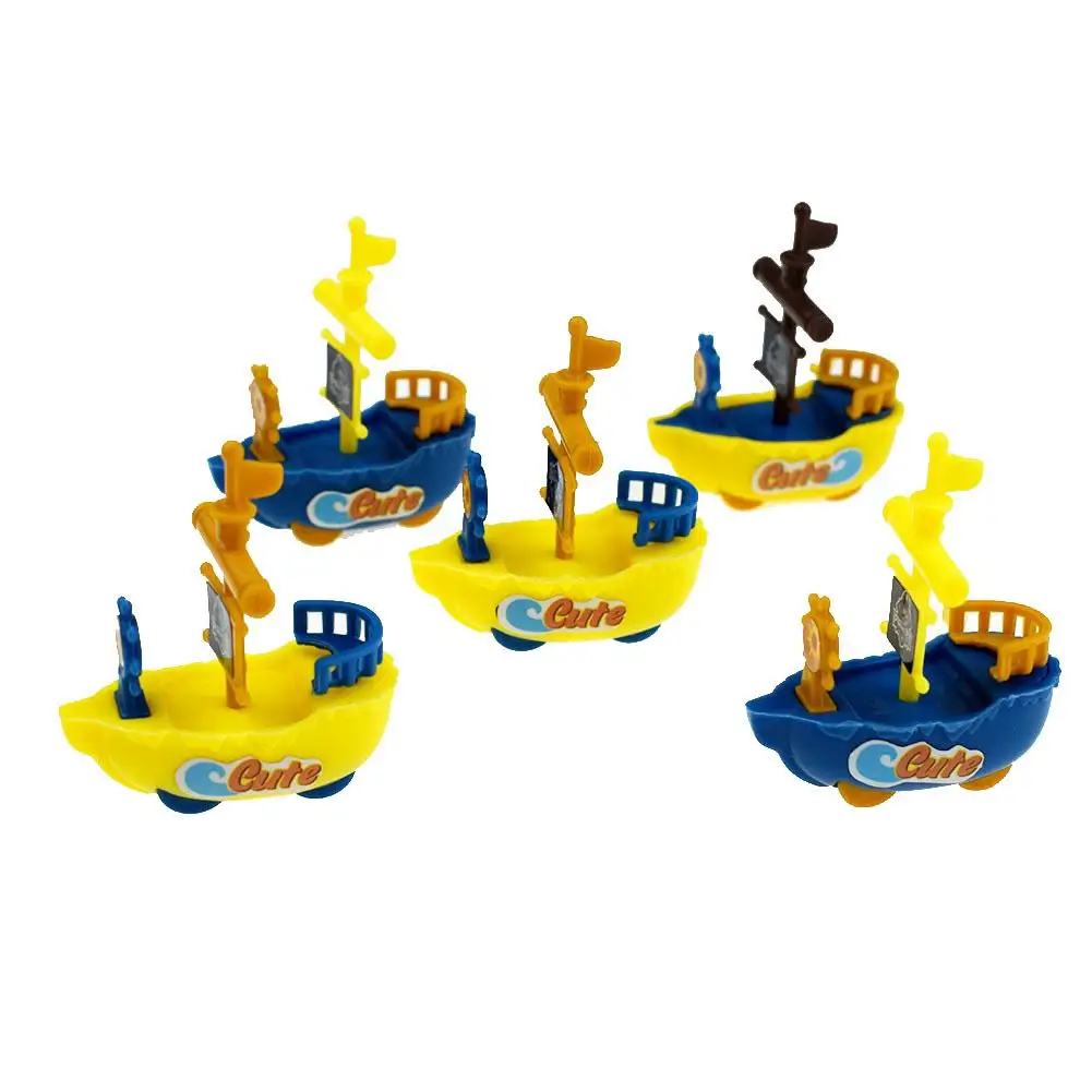 Multi-color mixed DIY assembling combination mini pirate ship model toy with twisted egg toy