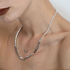 Mode Tendance Foulard Populaires <span class=keywords><strong>En</strong></span> <span class=keywords><strong>Argent</strong></span> Sterling Délicat 925 Curb <span class=keywords><strong>Plat</strong></span> Chaîne <span class=keywords><strong>Collier</strong></span> <span class=keywords><strong>En</strong></span> Or <span class=keywords><strong>Massif</strong></span> <span class=keywords><strong>Argent</strong></span> Plaine Fine Jewelry - Product Image 6