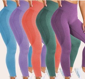 Gran oferta, ropa deportiva Scrunch <span class=keywords><strong>Booty</strong></span> para mujer, cintura alta, Push up, mallas deportivas personalizables de nailon para gimnasio para mujer - Product Image 1