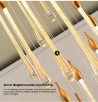 Lustre en cristal LED JYLIGHTING, design personnalisé en forme de goutte de pluie, en laiton, pour la décoration de la maison, de l'hôtel, des escaliers