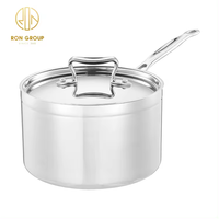 Casserole en acier inoxydable 304 de qualité alimentaire pour restaurant, hôtel, cuisine, ustensiles de cuisine, casseroles, poêles, casserole à sauce, marmite à double oreilles